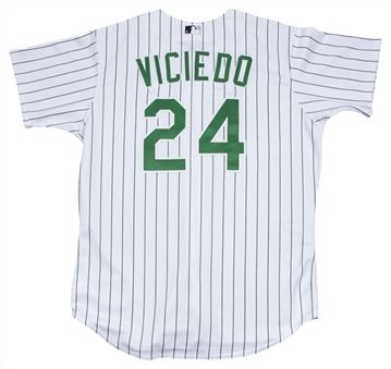 2013 Dayan Viciedo Game Used Chicago White Sox "Halfway to St. Patricks Day" Jersey (MLB Authenticated)